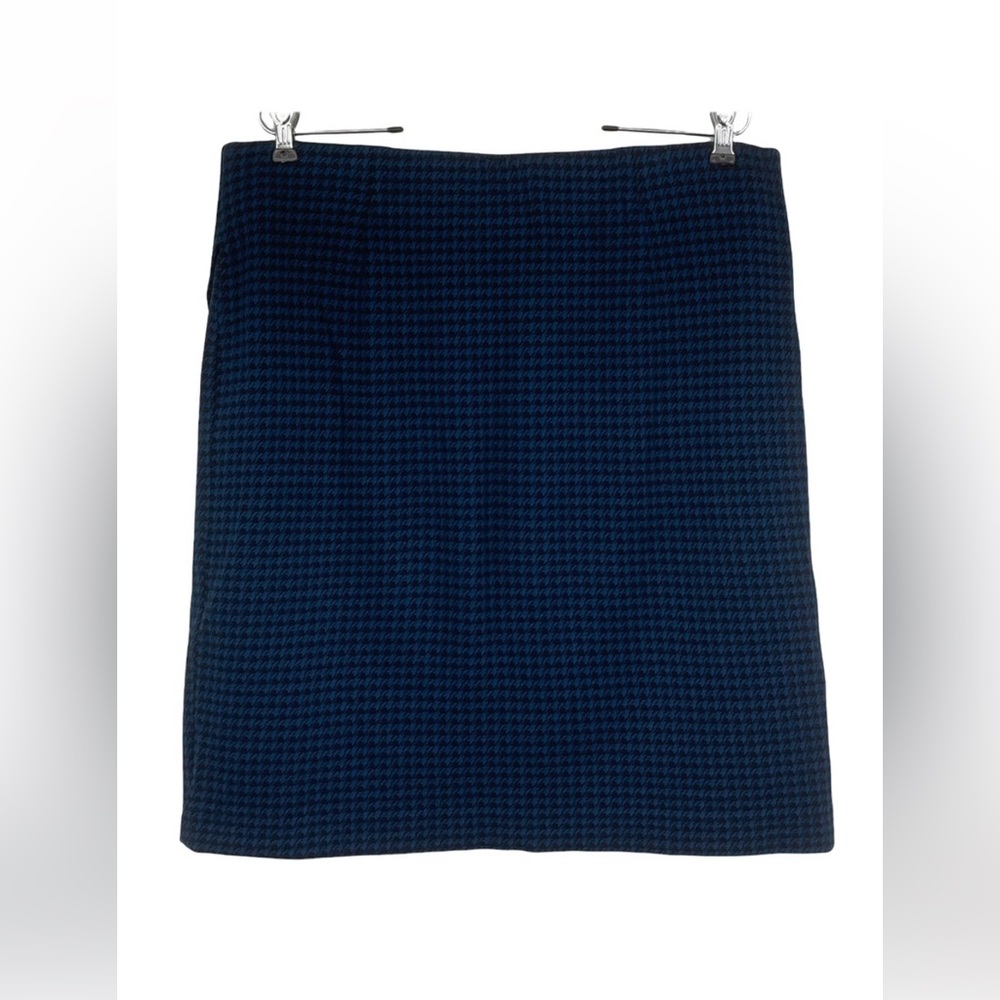 Women’s J Jill Size Large Black and Blue Herringbone Ponte Knit Skirt